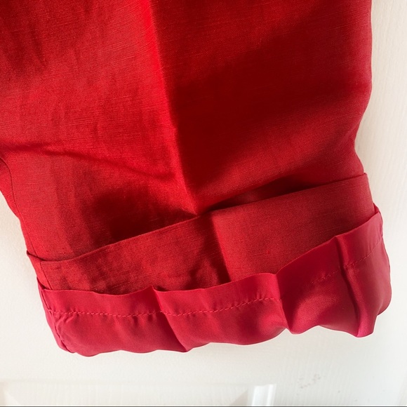 Evelyn & Arthur Womens Red Linen Silk Lined Dress Pants Slacks Trousers Size 8 - Picture 3 of 11